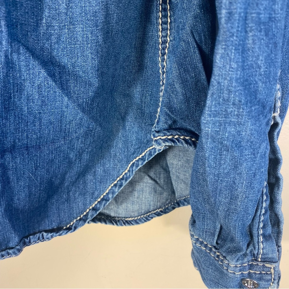 Seven7 Blue Denim Button Down Shirt - Picture 7 of 13